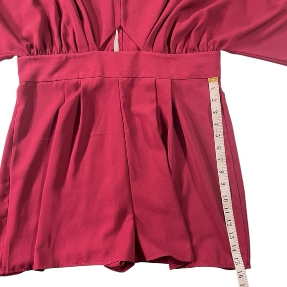 ASOS Bordeaux Kimono Sleeve Cutout Romper sz 12 - Picture 9 of 13